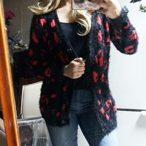 Black Red Cardigan